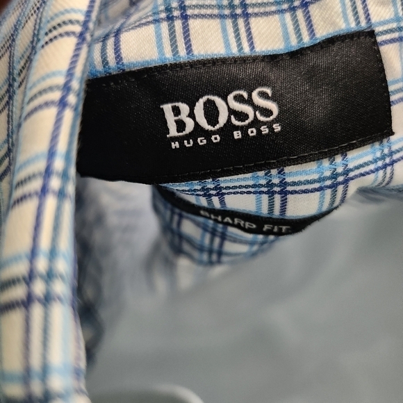 Hugo Boss Sharp Fit Long Sleeve Button Down Shirt Men Size 17 - Picture 8 of 10